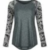 Best Pirce 🔔 UDEAR Heather Gray Floral Long-Sleeve Raglan Top - 👩 Women & Plus 💯