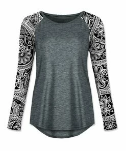 Best Pirce 🔔 UDEAR Heather Gray Floral Long-Sleeve Raglan Top - 👩 Women & Plus 💯