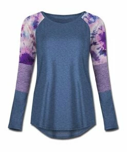Top 10 🧨 UDEAR Heather Blue & Heather Purple Tie-Dye Block-Sleeve Raglan Top - Plus ⌛