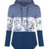 Best Sale ❤️ UDEAR Heather Blue & Navy Floral Butterflies Color Block Hoodie - Plus 🥰