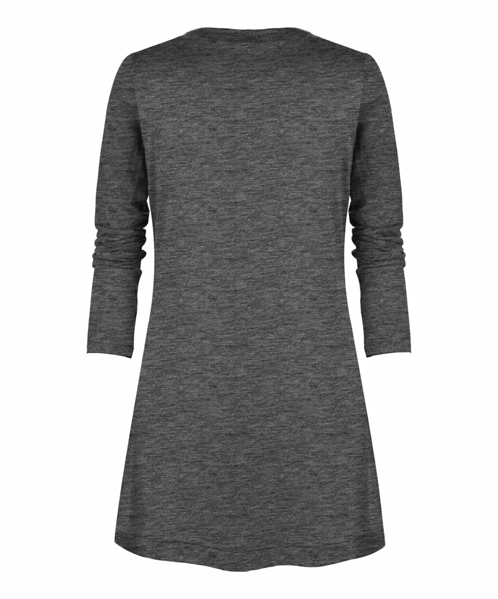 Top 10 ๐ UDEAR Gray Twist-Knit Button-Accent Tulip-Hem Tunic - ๐ฉ Women โจ - Image 2