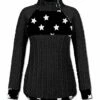 Brand new 🤩 UDEAR Black Star Asymmetrical-Zip Cable-Knit Pullover - Plus 🎁