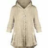 Best reviews of 🔔 UDEAR Light Coffee Knit Button-Accent Hooded Cardigan - 👩 Women & Plus ⌛