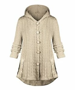 Best reviews of 🔔 UDEAR Light Coffee Knit Button-Accent Hooded Cardigan - 👩 Women & Plus ⌛