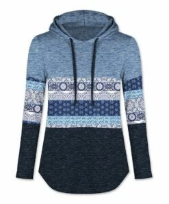 Flash Sale 😉 UDEAR Heather Blue & Heather Navy Abstract Color Block Hoodie - 👩 Women & Plus ✔️