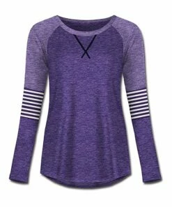 Buy ๐ฏ UDEAR Heather Purple & Light Heather Purple Stripe Raglan Tee - ๐ฉ Women ๐