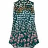 Hot Sale 👍 UDEAR Green & Blue Floral Mock Neck Sleeveless Top - Plus 👏