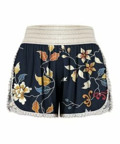 Cheapest 😉 UDEAR Navy Floral Crochet-Trim Shorts - 👩 Women 😀