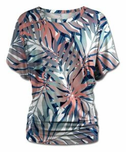 Buy 🤩 UDEAR Pink & Blue Leaves Dolman Top - Plus 🎁