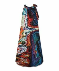 Best deal 😉 UDEAR Red & Blue Abstract Tie-Shoulder Sleeveless Maxi 👗 Dress - Plus ❤️