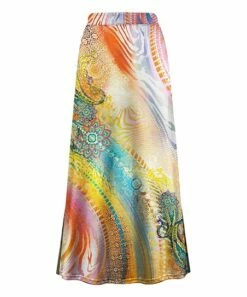 Flash Sale 👏 UDEAR Orange & White Abstract Maxi 👗 Skirt - 👩 Women ✨