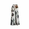 Hot Sale ⌛ UDEAR Ivory & Black Abstract Floral Crop Palazzo Pants - 👩 Women 🎁
