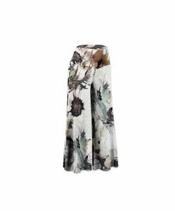 Hot Sale ⌛ UDEAR Ivory & Black Abstract Floral Crop Palazzo Pants - 👩 Women 🎁