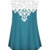 Cheapest 🔔 UDEAR Teal Floral Lace-Yoke Sleeveless Tunic - 👩 Women 🎁
