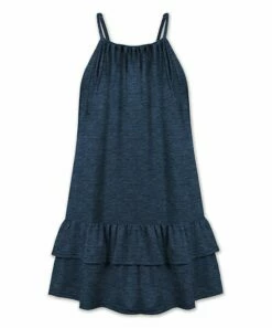 Buy ๐ UDEAR Heather Navy Tiered Ruffle-Hem ๐ Dress - ๐ฉ Women ๐ฅฐ
