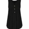 Best Pirce ⭐ UDEAR Black Button-Front Sleeveless Top - 👩 Women 🛒
