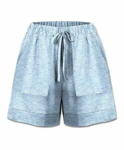 Best Sale 🌟 UDEAR Heather Light Blue Tie-Waist Shorts - 👩 Women ⌛