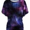 Discount 😉 UDEAR Blue & Purple Galaxy Dolman Top - Plus 😍