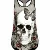 Best reviews of 🧨 UDEAR Black & White Skull Scoop Neck Racerback Tank - 👩 Women 👏
