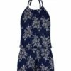 Coupon 😍 UDEAR Navy Floral Halter Romper - 👩 Women 🛒