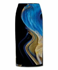 Budget ๐ UDEAR Blue & Black Swirls Side-Split Drawstring-Waist ๐ Skirt - ๐ฉ Women & Plus ๐คฉ