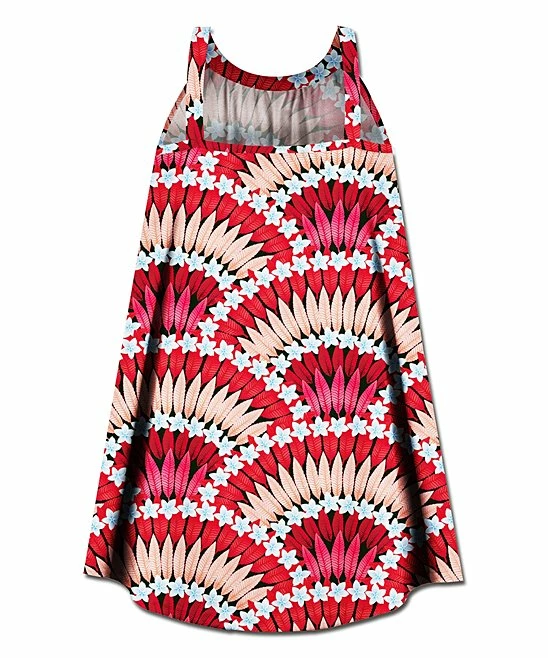 New ๐ UDEAR Red & Orange Floral Curved-Hem Swing Top - ๐ฉ Women โ๏ธ - Image 2