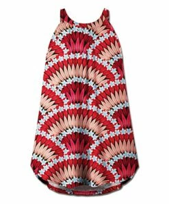 New 😉 UDEAR Red & Orange Floral Curved-Hem Swing Top - 👩 Women ✔️