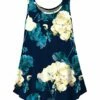 Best deal ⭐ UDEAR Navy & Ivory Floral Scoop Neck Swing Tank - 👩 Women 💯
