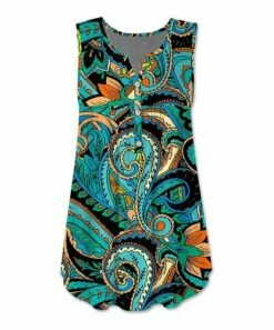 Best Sale 🔔 UDEAR Green & Black Paisley Button-Front Sleeveless Top - 👩 Women ⌛