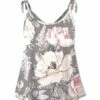 Flash Sale ✨ UDEAR Gray & Pink Floral Leaves Tie-Strap Tank - Plus 😍