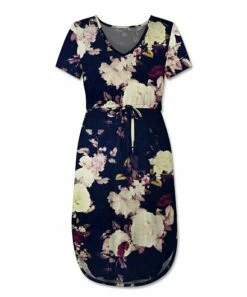 Top 10 ⌛ UDEAR Multicolor Abstract Tie-Waist V-Neck 👗 Dress - 👩 Women 🛒