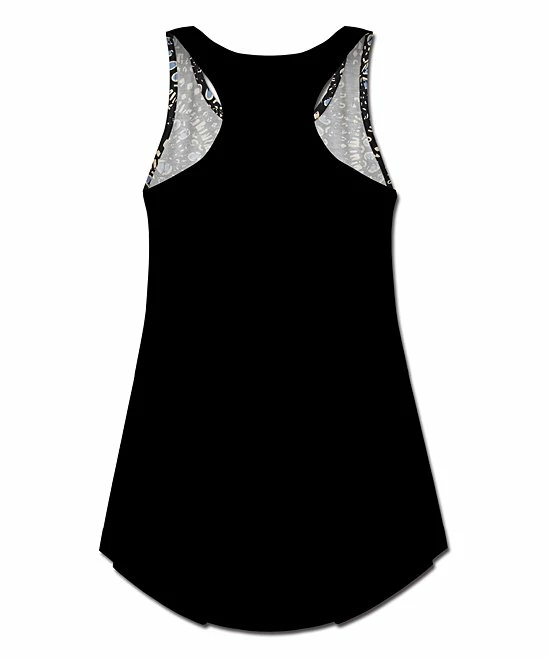 Cheap ✔️ UDEAR Black & White Medallion Racerback Tank - 👩 Women 🤩 - Image 2