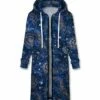 Cheap ⭐ UDEAR Blue & White Star Longline Zip-Up Hoodie - 👩 Women 😉
