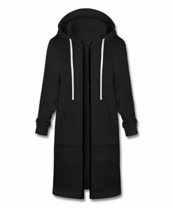 Flash Sale 🔔 UDEAR Black Longline Zip-Up Hoodie - 👩 Women & Plus 🎁