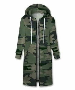 Cheapest 👍 UDEAR Green & Gray Camo Longline Zip-Up Hoodie - Plus ⌛