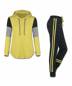 Buy 🔔 UDEAR Heather Yellow Pullover Hoodie & Joggers - 👩 Women & Plus 🎉