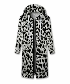 Top 10 ✨ UDEAR Gray & Black Leopard Longline Zip-Up Hoodie - 👩 Women 🛒