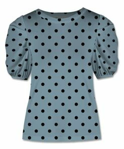 Flash Sale 👏 UDEAR Blue & Black Polka Dot Puff-Sleeve Top - Plus ✨