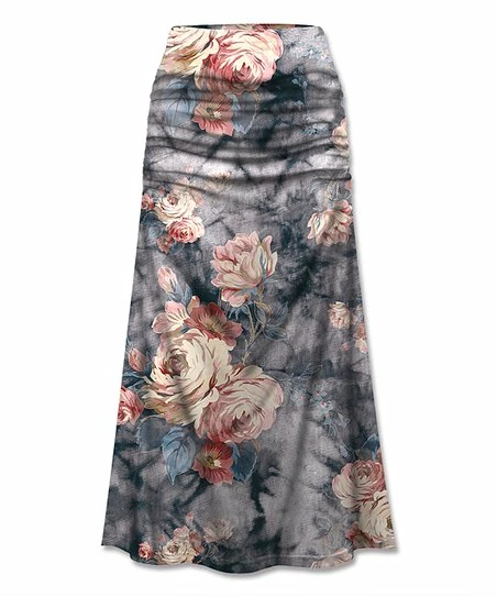 Best deal ๐ฅ UDEAR Pink & Gray Floral Maxi ๐ Skirt - Plus ๐
