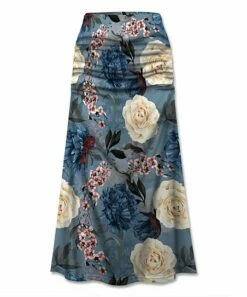 Best Sale 🧨 UDEAR Blue & White Floral Maxi 👗 Skirt - Plus 😍