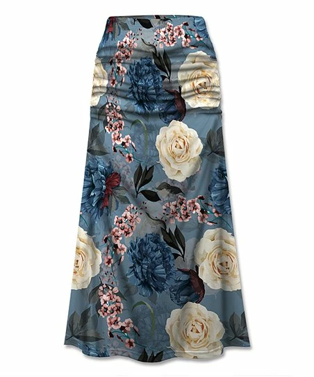 Best Sale ๐งจ UDEAR Blue & White Floral Maxi ๐ Skirt - Plus ๐