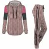 Top 10 🥰 UDEAR Pink & Black Geometric Contrast-Sleeve Hoodie & Side-Stripe Joggers - Plus 🔥
