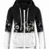 Hot Sale 🔔 UDEAR Black & White Sun Zip-Up Color-Block Pocket Hoodie - 👩 Women 🛒