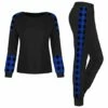 New ✨ UDEAR Black & Blue Plaid Round-Neck Long-Sleeve Raglan Top & Joggers & Joggers - 👩 Women 🛒