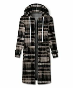 Best reviews of 🔥 UDEAR Black & Taupe Plaid Longline Zip-Up Hoodie - 👩 Women 🔔