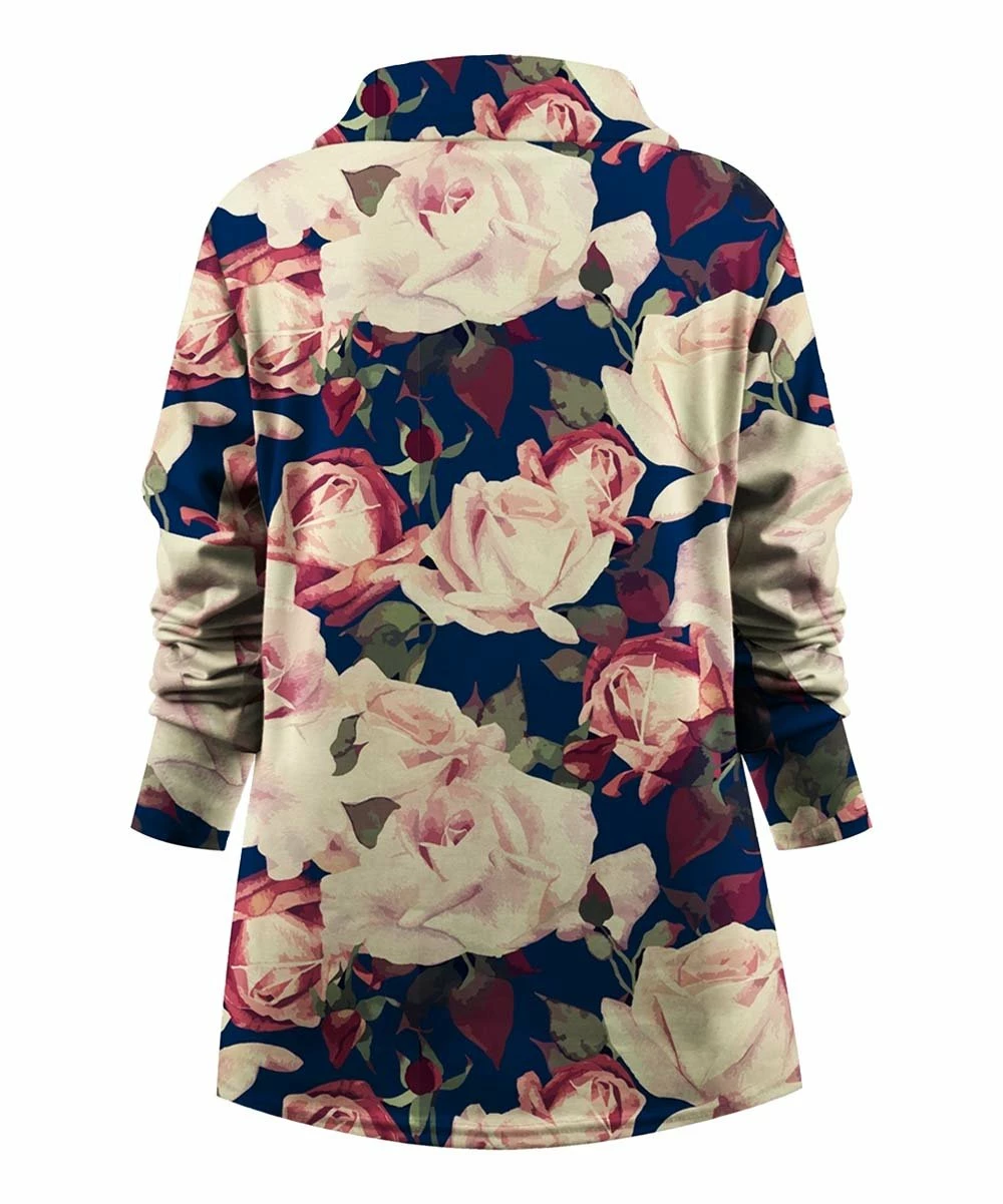 Best reviews of 🛒 UDEAR Navy & Pink Floral Collared Notch Neck Top - 👩 Women 🔥 - Image 2