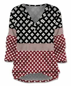 Promo 😍 UDEAR Black & Red Floral Lattice V-Neck Long-Sleeve Top - 👩 Women 🥰