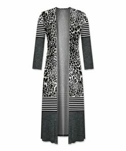 Cheap 🤩 UDEAR Gray & White Leopard Duster - 👩 Women & Plus 😀