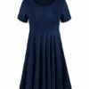 Top 10 ✔️ UDEAR Navy Pleated A-Line 👗 Dress - 👩 Women ✔️