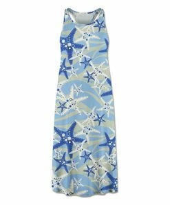 Best reviews of 💯 UDEAR Blue & Beige Starfish Racerback Midi 👗 Dress - 👩 Women 🌟